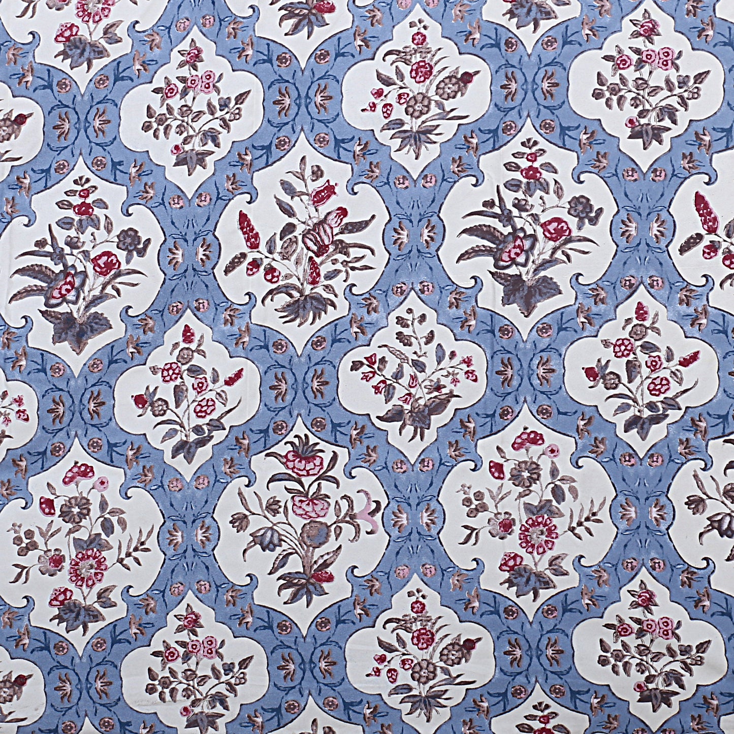 Siroki Bond Blue Floral Printed Premium King Bed Sheet