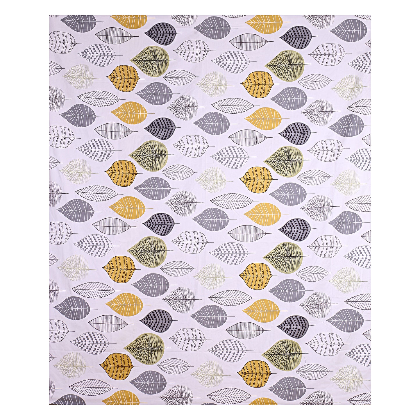 Siroki Bond Leaf Printed Cotton Flat King Bedsheet