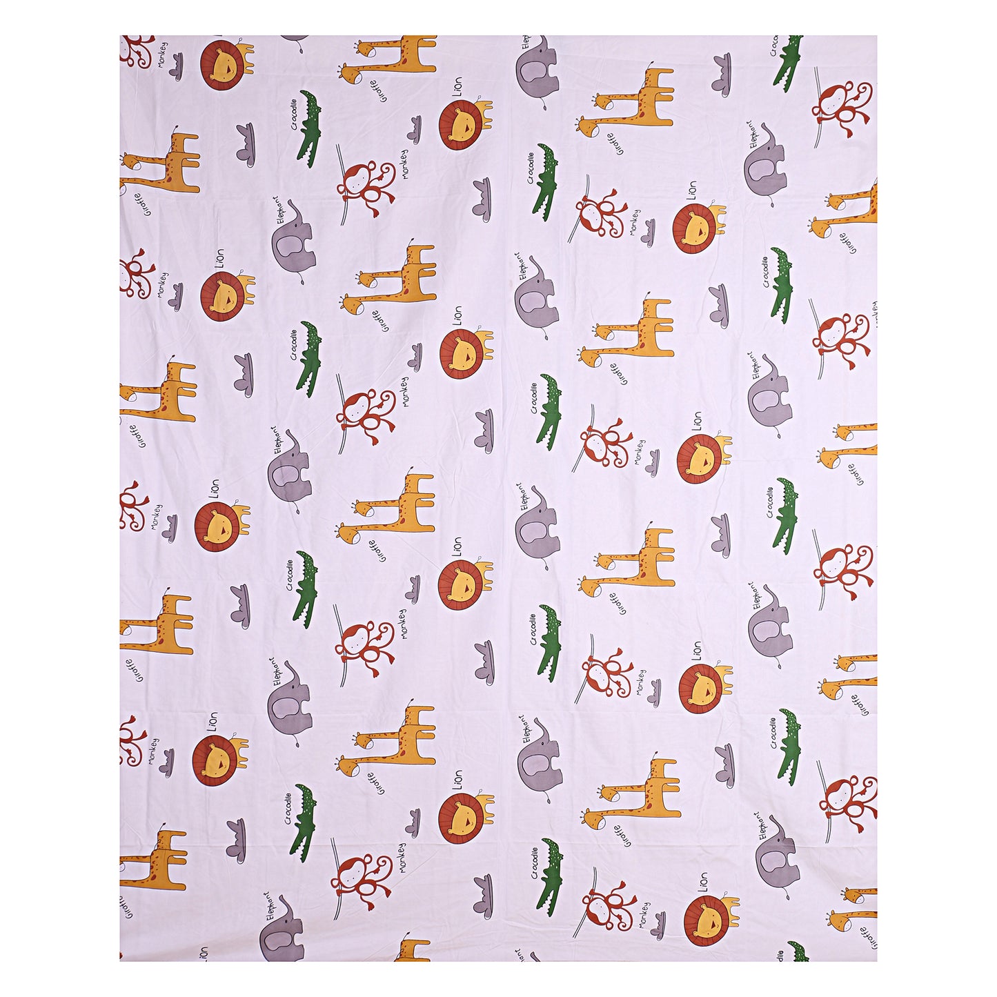Siroki Bond White Cartoon Printed Premium Fitted Bedsheet