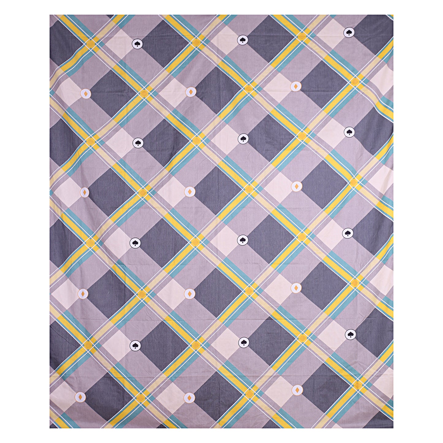 Siroki Bond Green Printed Cotton Single Bedsheet