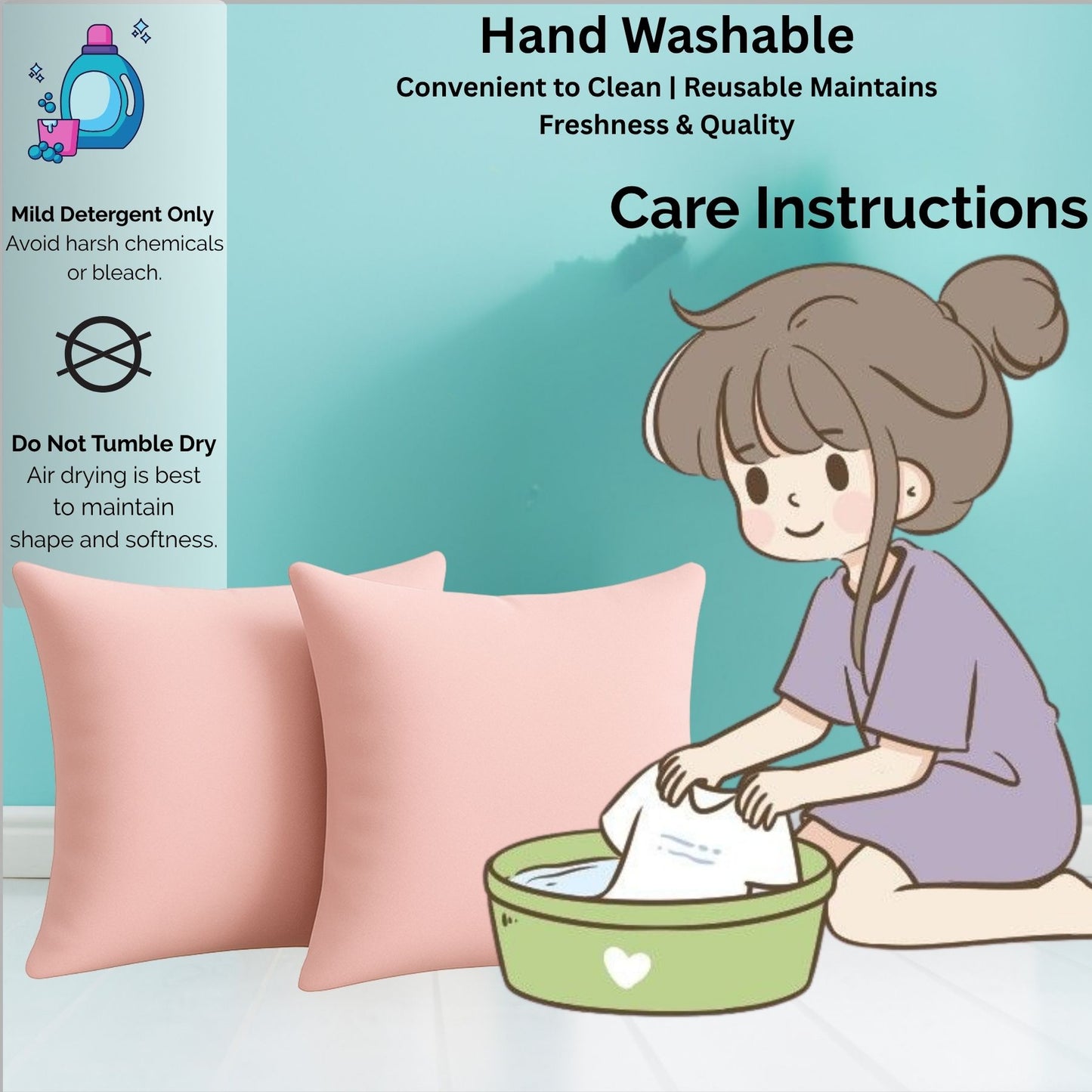 Siroki Bond Microfiber Filling Cushion For Home Office Living Room 16x16 Inch Soft Fluffy Cushion (Peach)