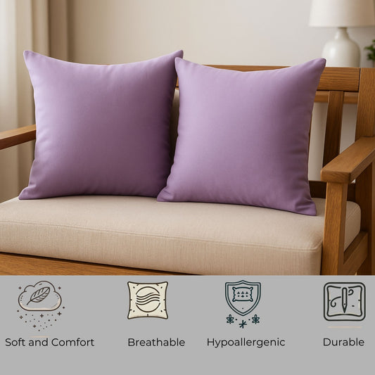 Siroki Bond Microfiber Filling Cushion For Home Office Living Room 16x16 Inch Soft Fluffy Cushion (Lavendra)