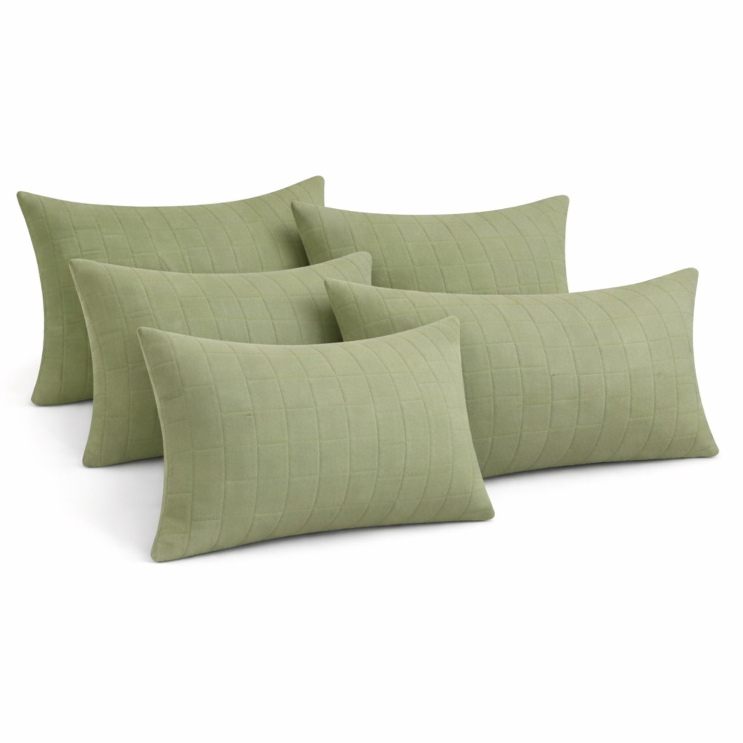 Siroki bond Quilted Pillow Cover For Home Decor Bedroom Soft Fluffy 17*27 Inch Pillow Case (Olive)