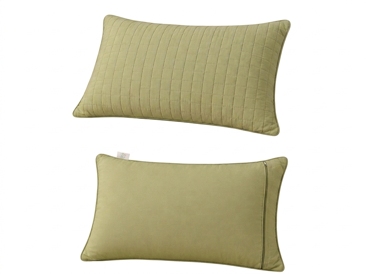 Siroki Bond Solid Quilted Sleeping Pillow Cover (17X27) – Olive