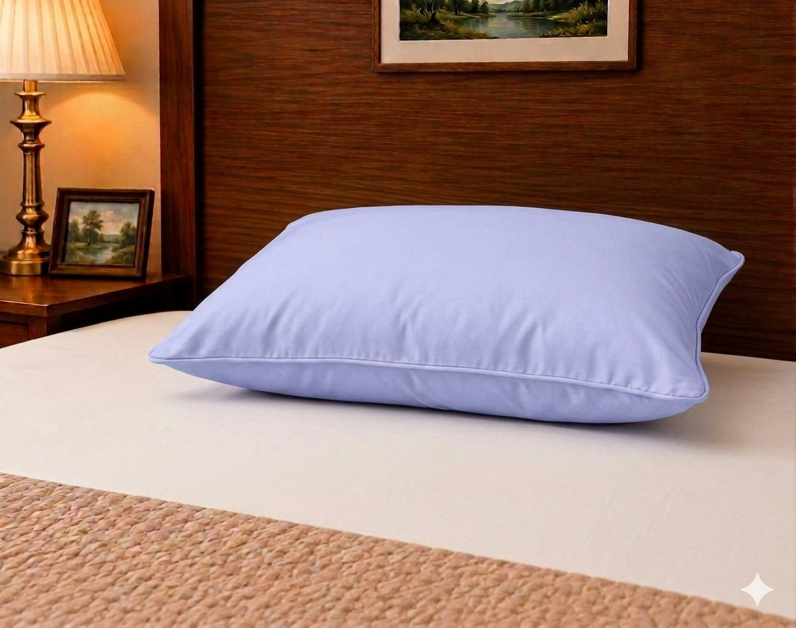 Siroki Bond Microfiber Filling Plain Sleeping Pillow (Lavendar) (17x27)
