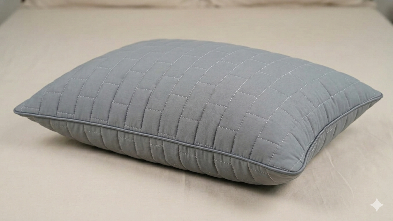 Siroki Bond Solid Single Pipin Quilted Sleeping Pillow (Grey) (16x24)