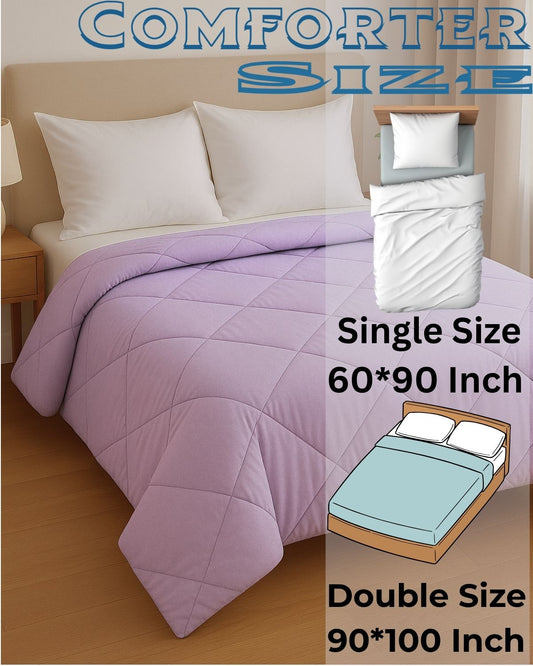 Siroki Bond Microfiber Quilted Comforter for AC Room and Mild Winter & Heavy Winter Solid Comforter (Lavendra)