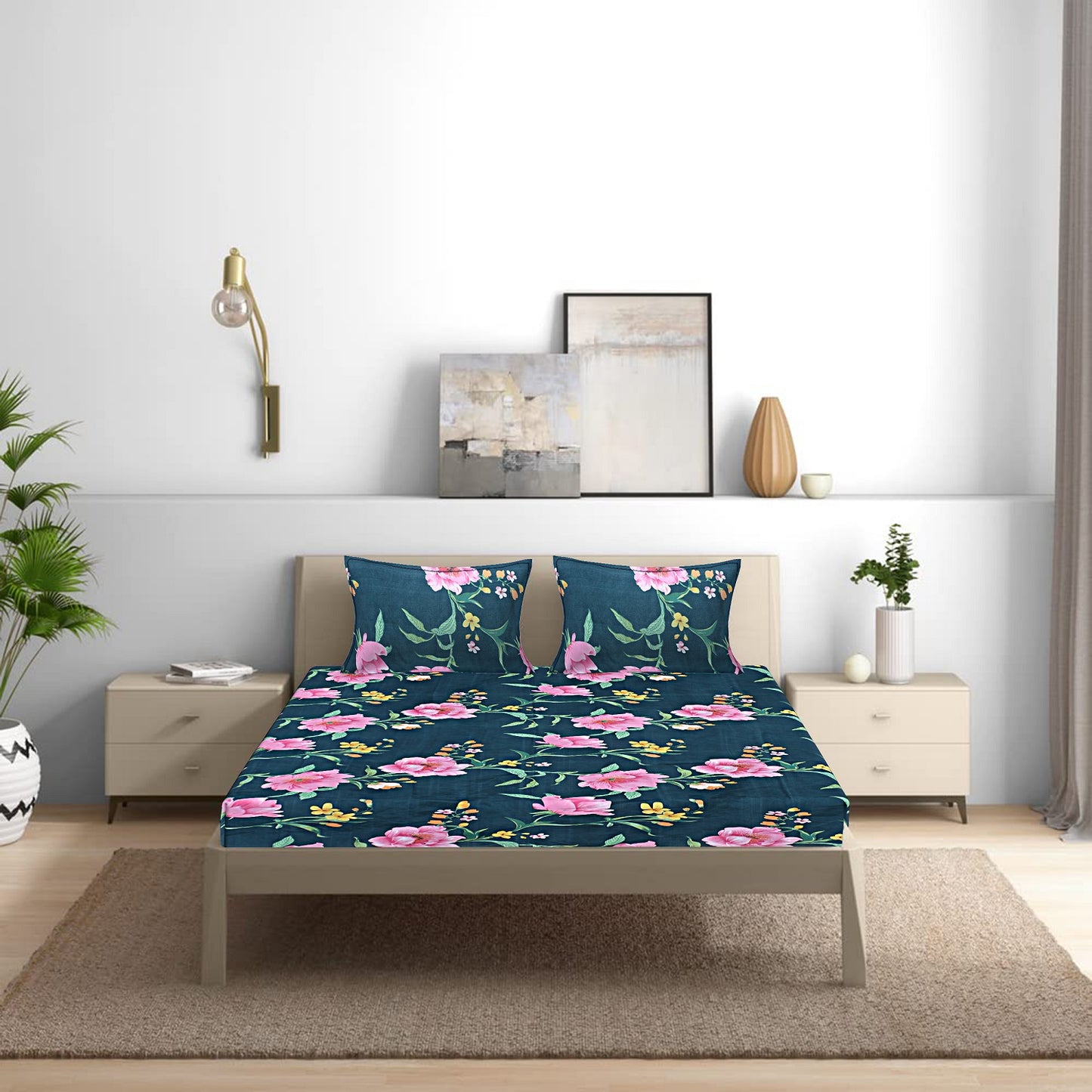 Siroki Bond Dark Green Printed Pillow Cover (17*27)