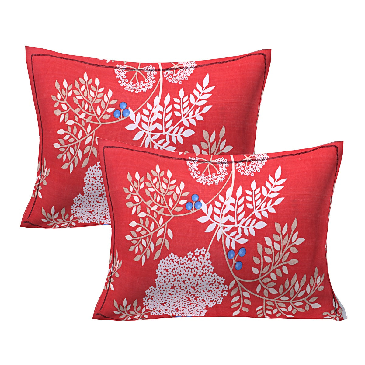 Siroki Bond Red Printed Pillow Cover (17*27)