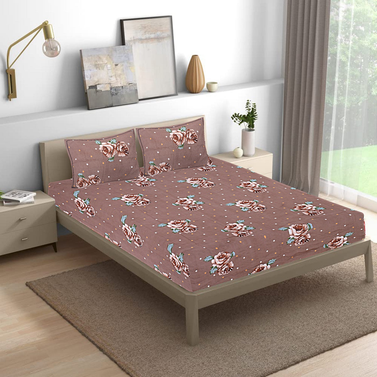 Siroki Bond Premium Off White Printed Pillow Cover (17*27)