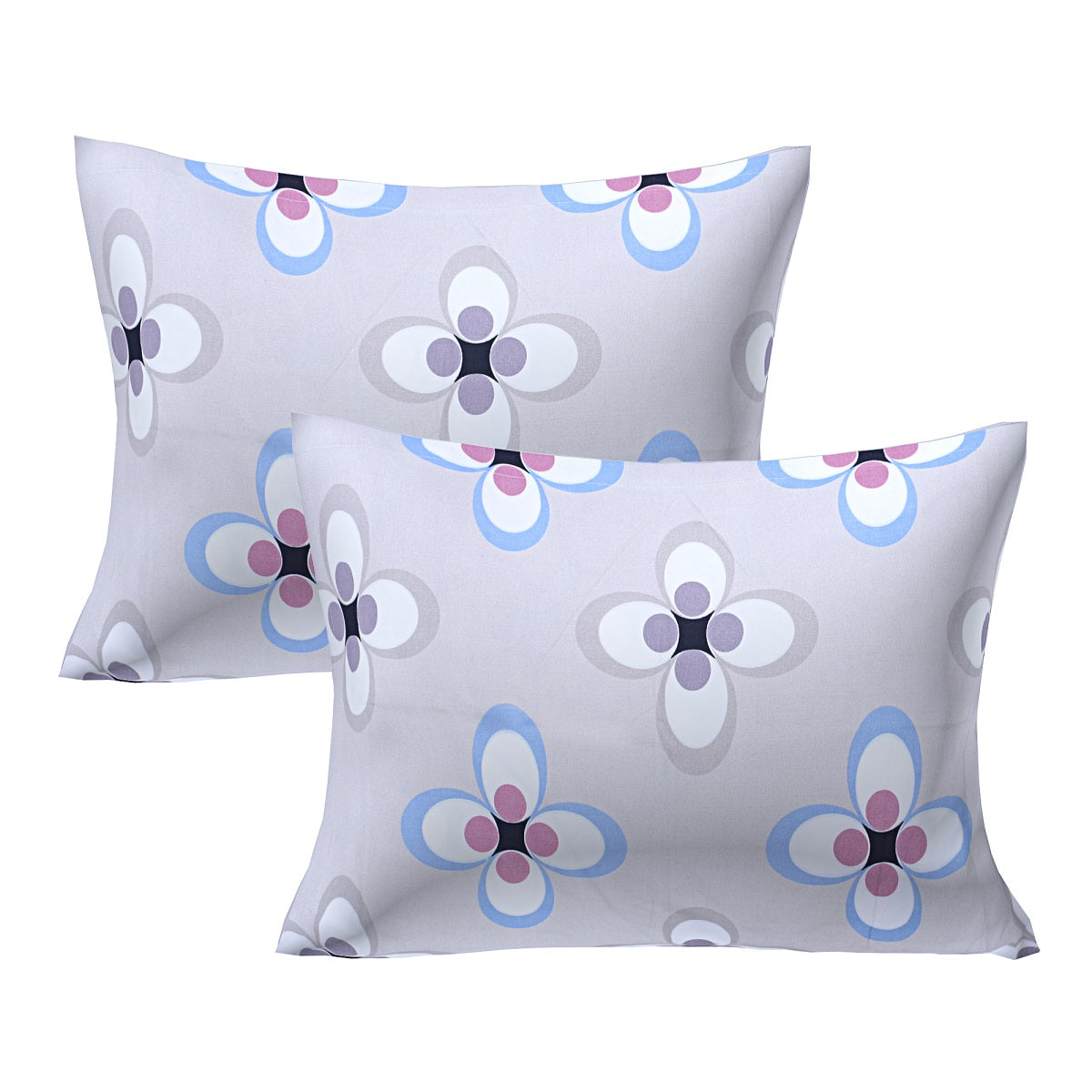 Siroki Bond Premium Sky Blue Printed Pillow Cover (17*27)