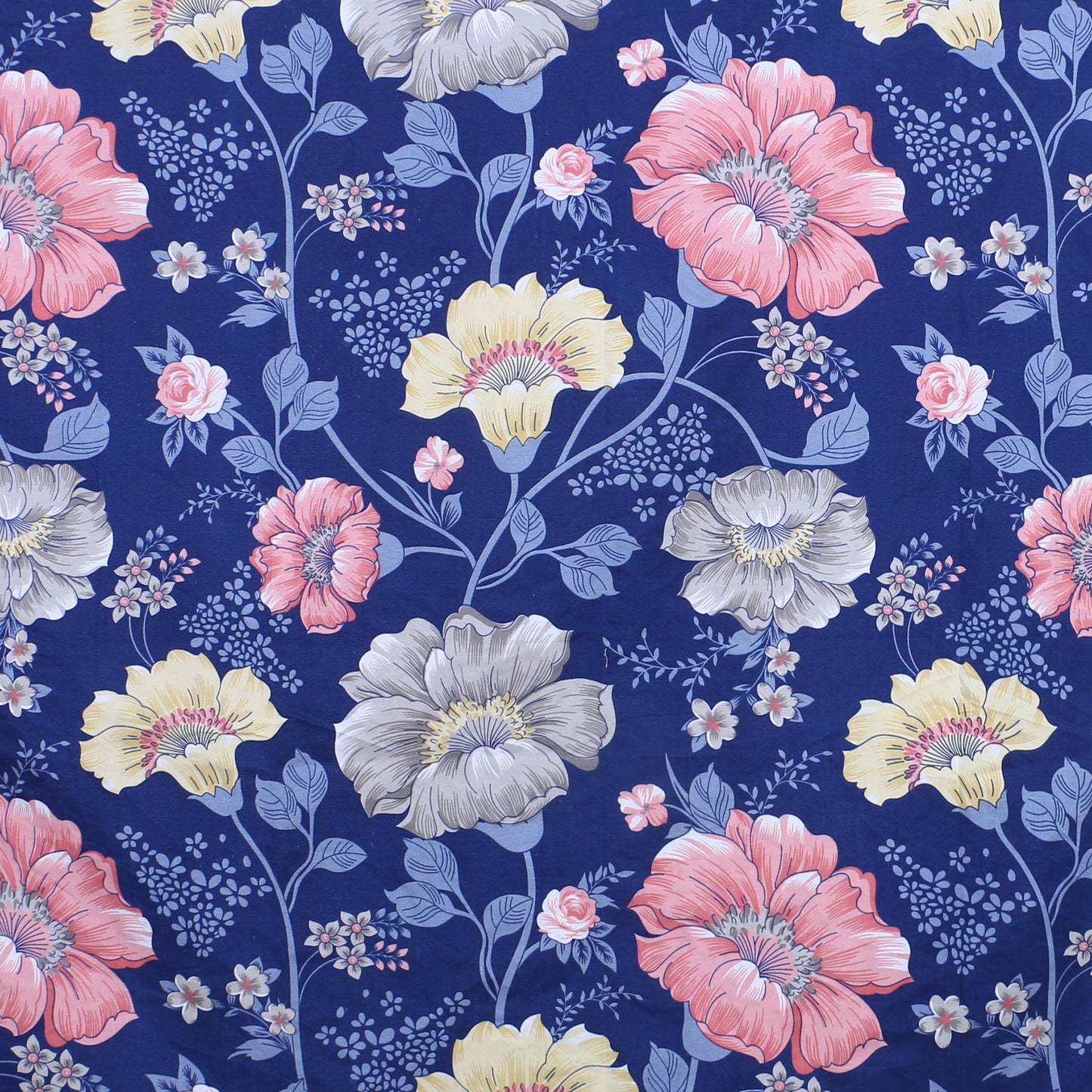 Siroki Bond Charcol Floral Printed Premium Bed Sheet
