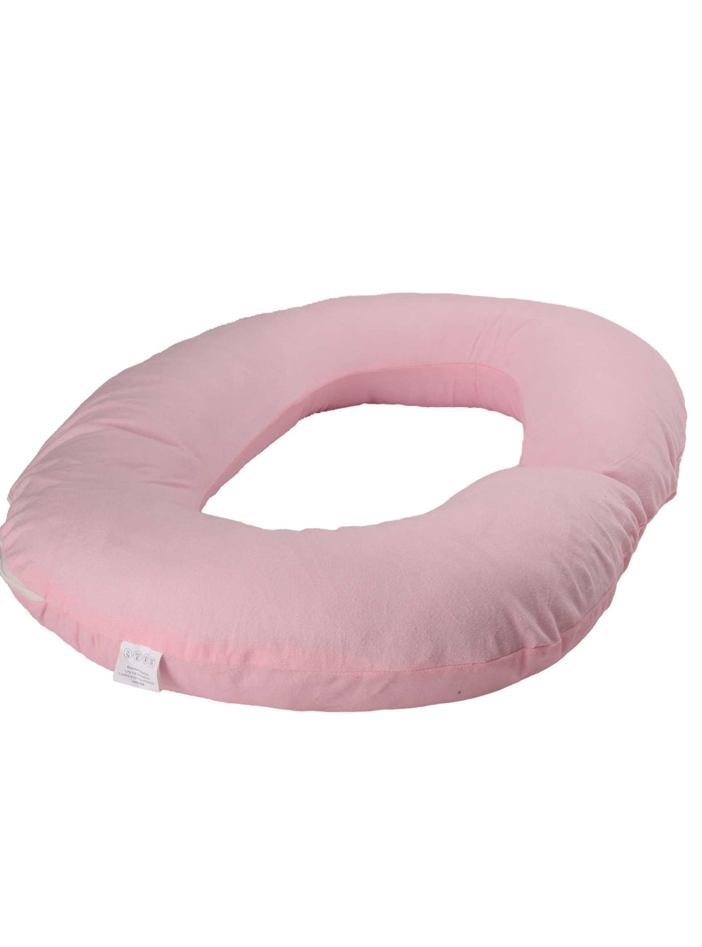 Siroki Bond Baby Pink Velvet C-Shape Pregnancy Pillow with Cover