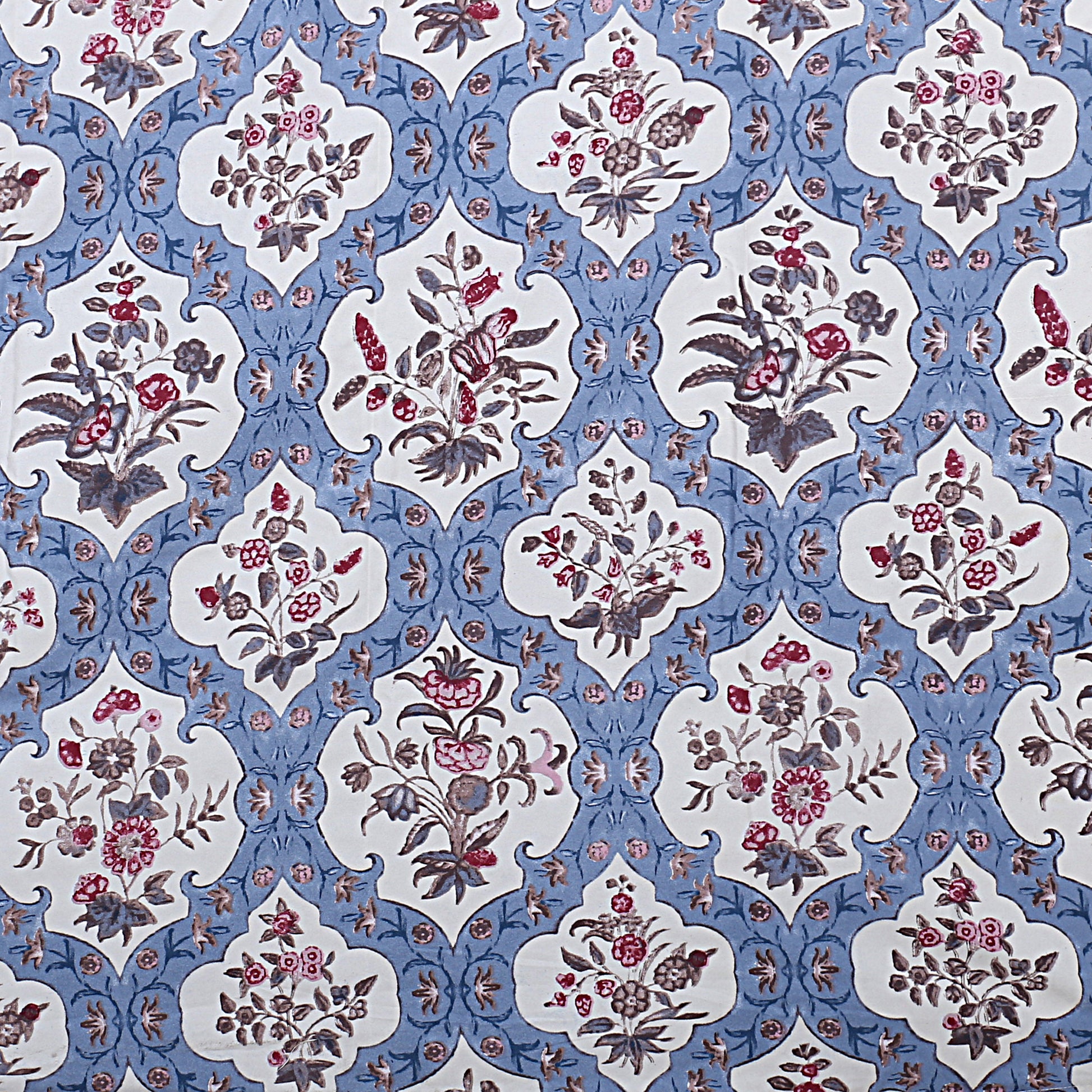 Siroki Bond Blue Floral Printed Premium King Bed Sheet