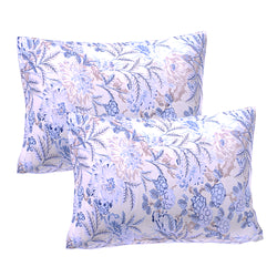 Siroki Bond Sky Blue Printed Pillow Cover (17*27)