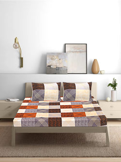 Siroki Bond Abstract Flat Printed Premium King Bedsheet