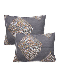 Siroki Bond Premium Printed Pillow Cover (17*27) (Grey)