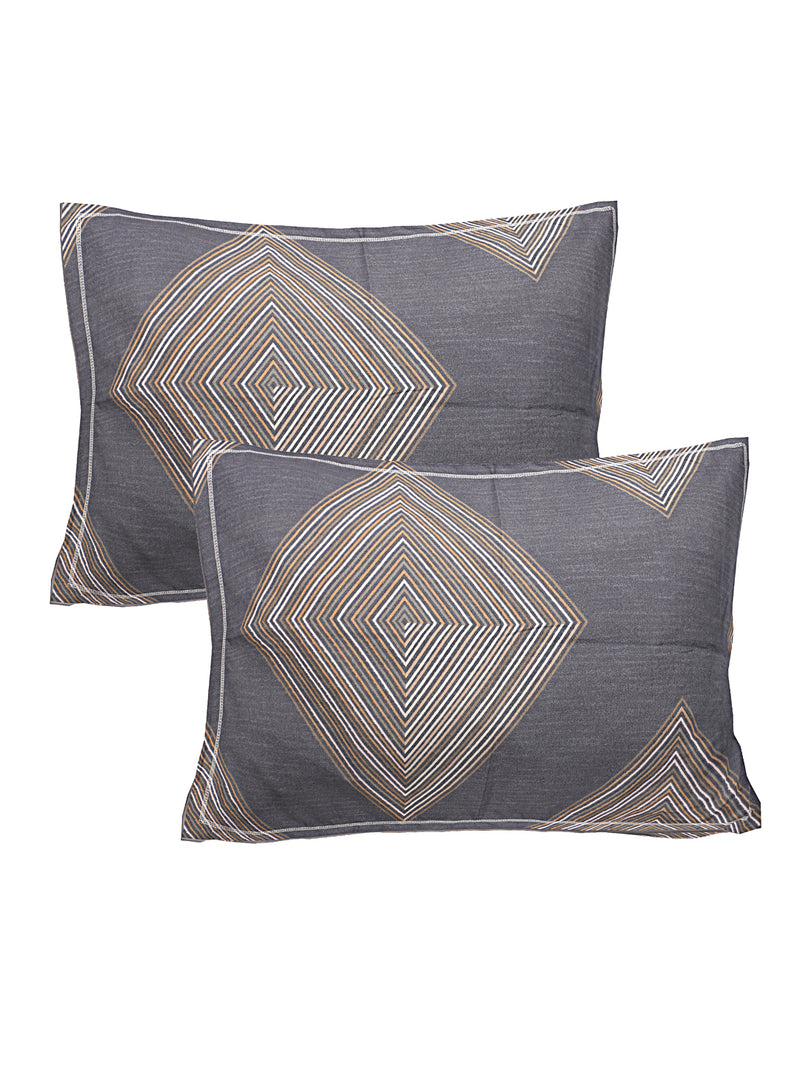 Siroki Bond Premium Printed Pillow Cover (17*27) (Grey)