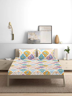 Siroki Bond Premium Floral Printed Elastic Fitted Bedsheet