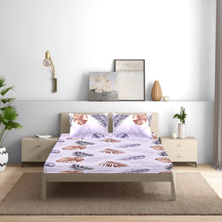 Siroki Bond White Printed Premium King Bedsheet