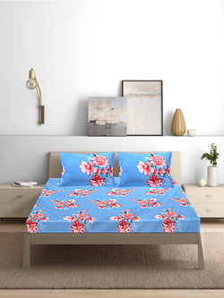 Siroki Bond Premium Printed Super Kind Bedsheet with Pillow Cover