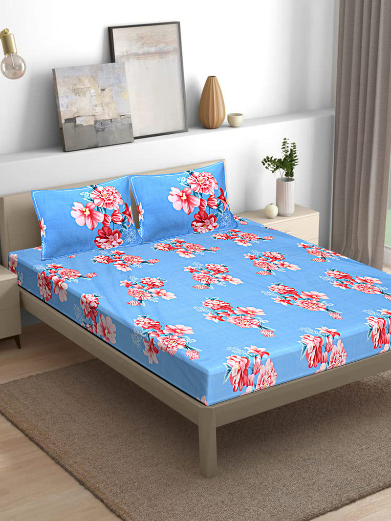 Siroki Bond Premium Printed Super Kind Bedsheet with Pillow Cover