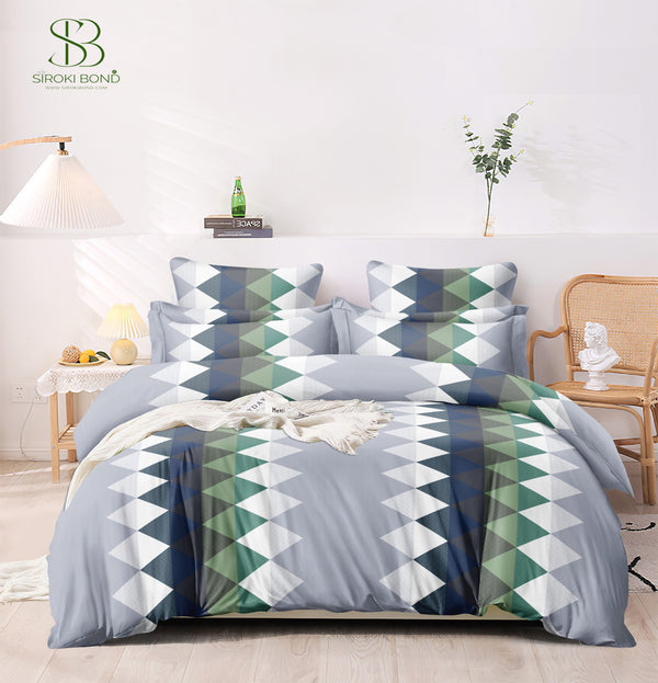 Siroki Bond Blue Premium Cotton Flat Bedsheet