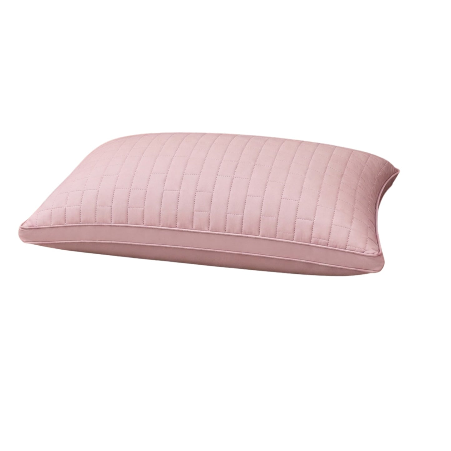 Siroki Bond Solid Double Pipin Quilted Sleeping Pillow (Pink) (16X24)