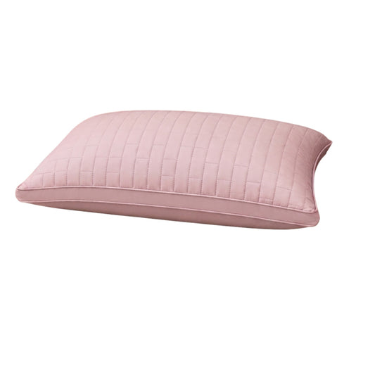 Siroki Bond Solid Double Pipin Quilted Sleeping Pillow (Pink) (16X24)