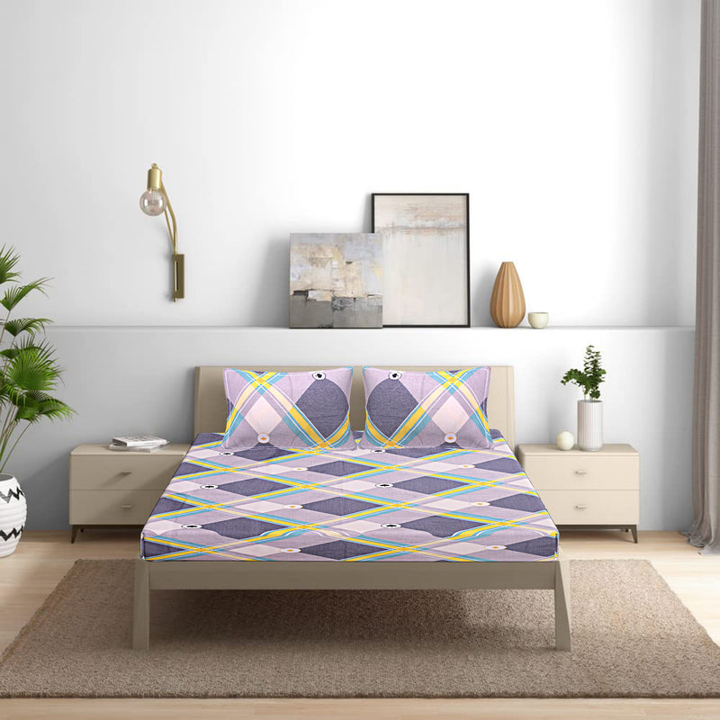 Siroki Bond Multicolor Premium Design Fitted Bedsheet