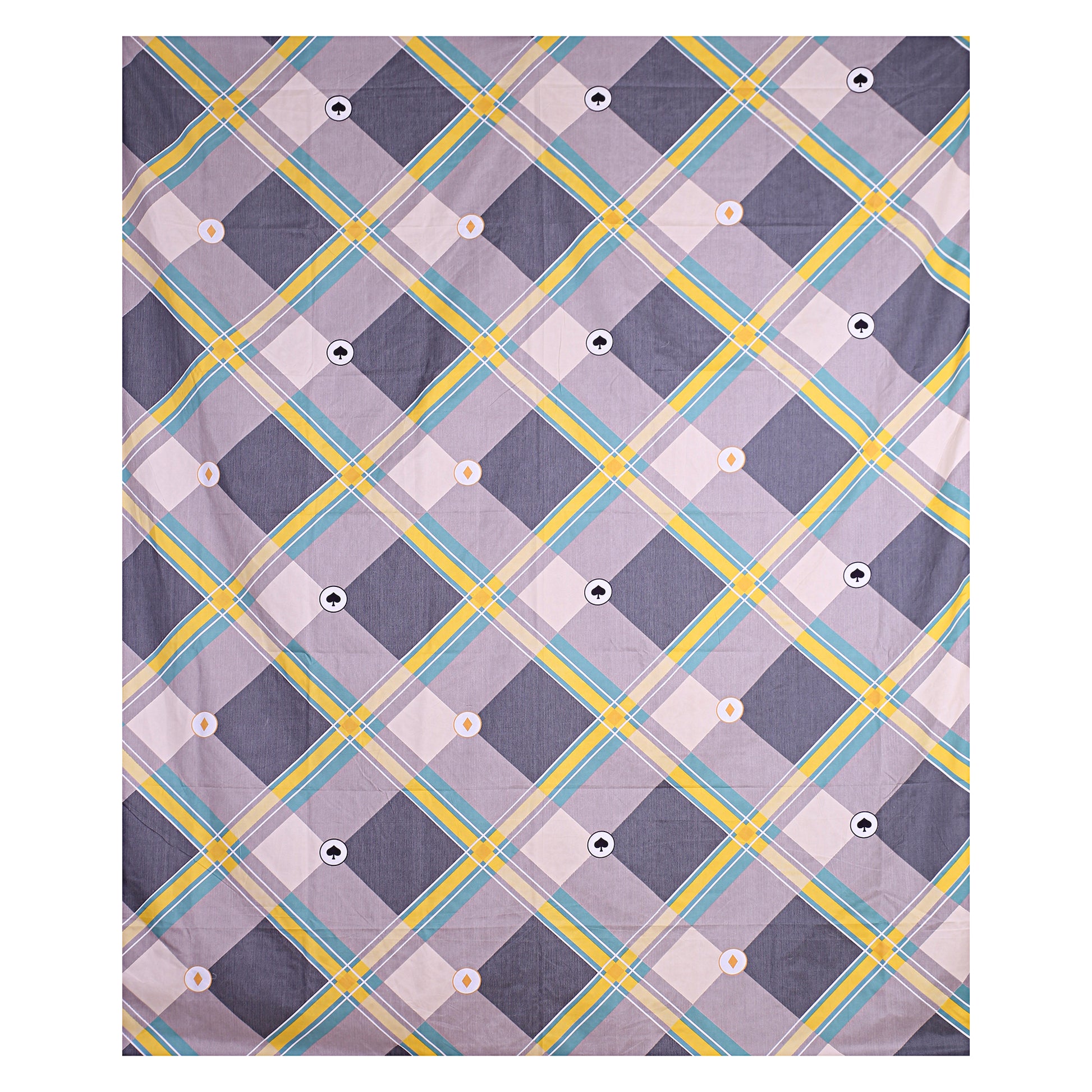 Siroki Bond Green Printed Cotton King Bedsheet
