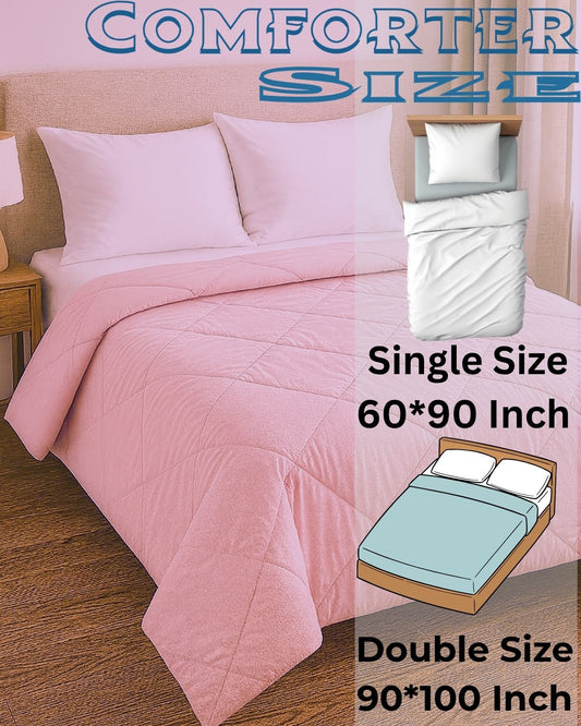 Siroki Bond Microfiber Quilted Comforter for AC Room and Mild Winter & Heavy Winter Solid Comforter (Peach)