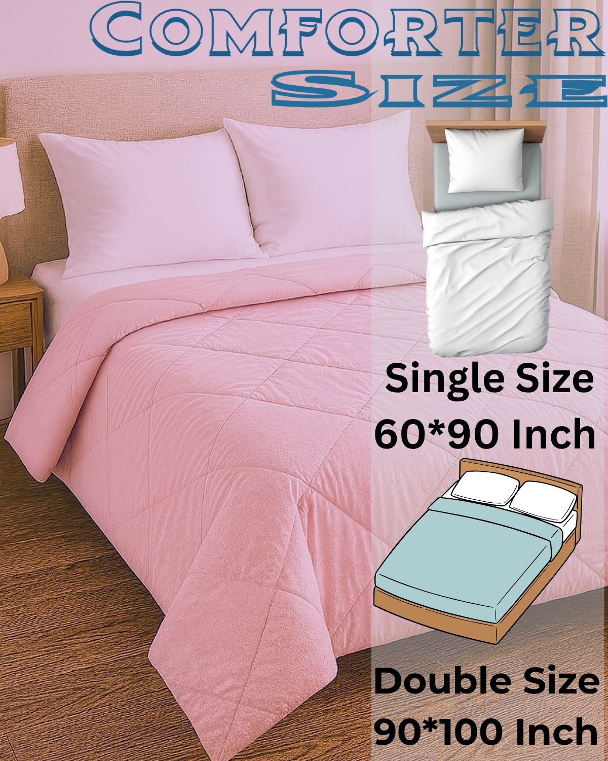 Siroki Bond Quilted 200 GSM Microfiber Filling Comforter for AC Room and Mild Winter