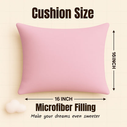 Siroki Bond Microfiber Filling Cushion For Home Office Living Room 16x16 Inch Soft Fluffy Cushion (Peach)