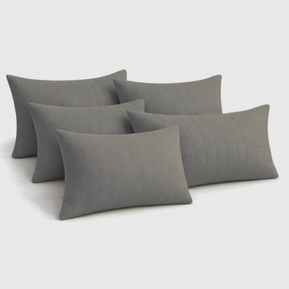 Siroki bond Quilted Pillow Cover For Home Decor Bedroom Soft Fluffy 17*27 Inch Pillow Case (Grey)