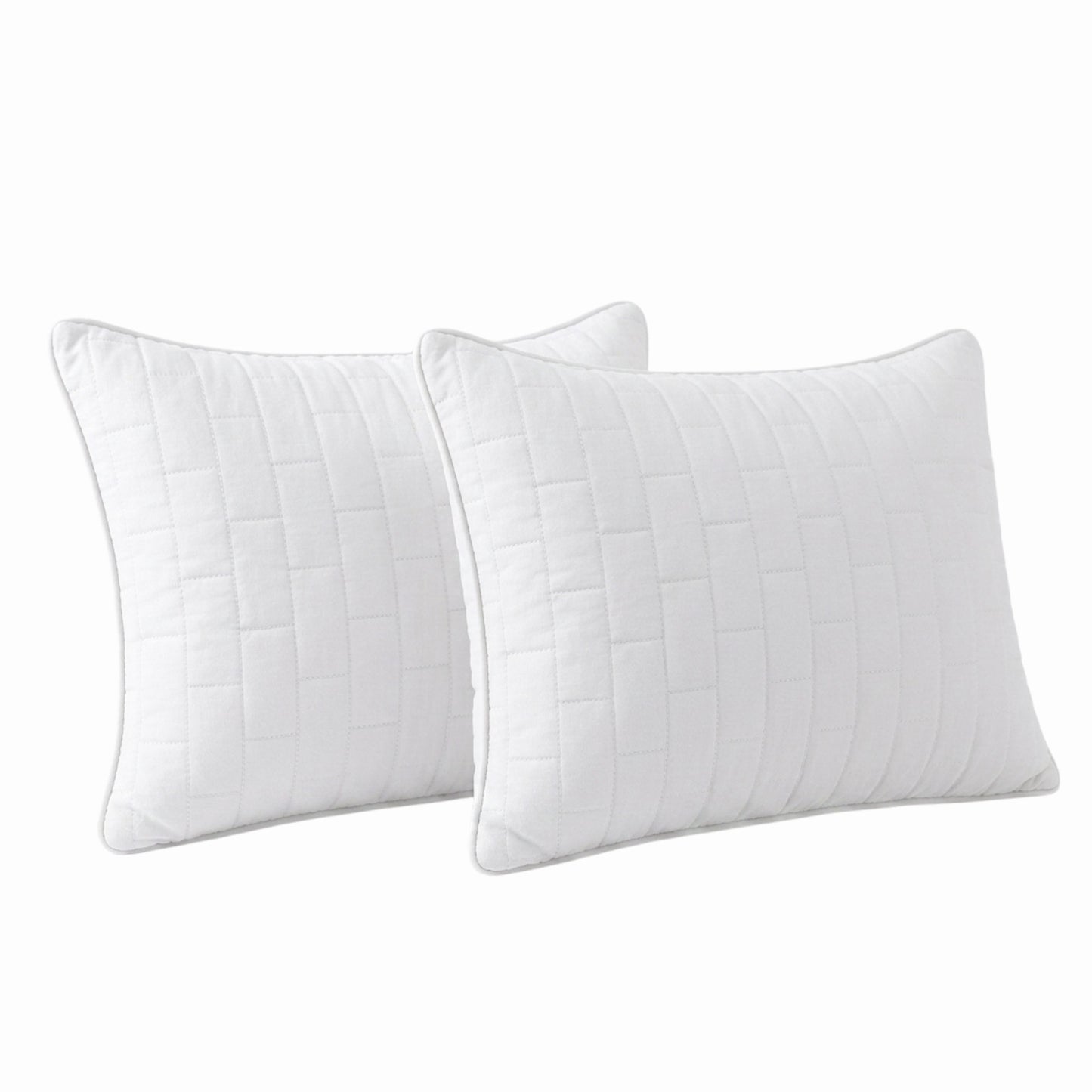 Siroki Bond Solid Single Pipin Quilted Sleeping Pillow (White)
