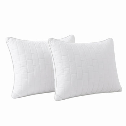 Siroki Bond Solid Single Pipin Quilted Sleeping Pillow (White)