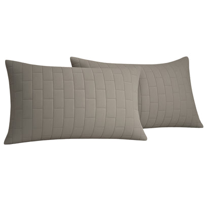 Siroki bond Quilted Pillow Cover For Home Decor Bedroom Soft Fluffy 17*27 Inch Pillow Case (Grey)