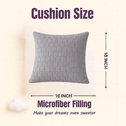 Siroki Bond Microfiber Filling Cushion (16x16) (Grey)