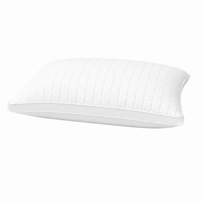 Siroki Bond Solid Double Pipin Quilted Sleeping Pillow (White) (16X24)