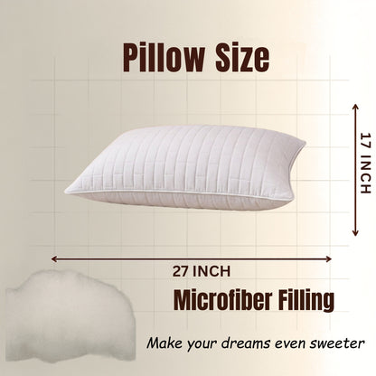 Siroki Bond Solid Single Pipin Quilted Sleeping Pillow (White)