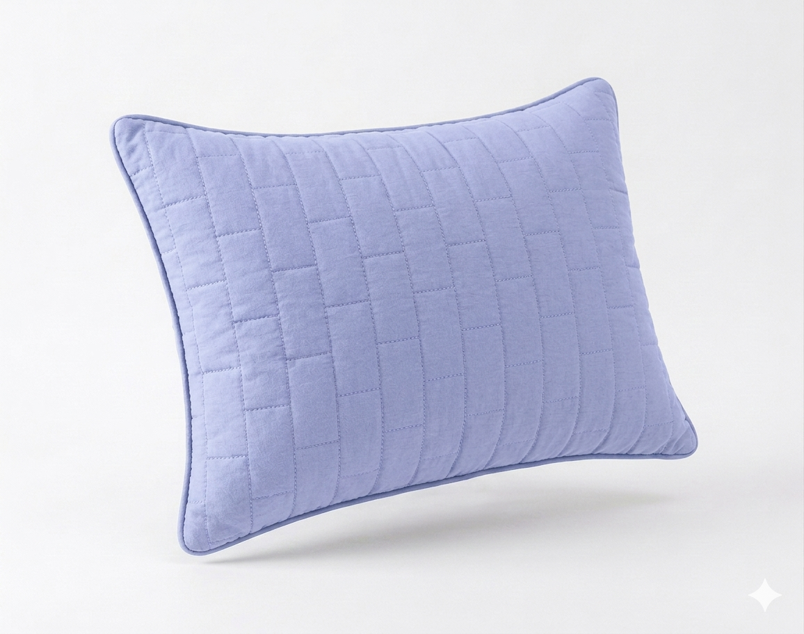 Siroki Bond Solid Single Pipin Quilted Sleeping Pillow (Lavendar) (16x24)