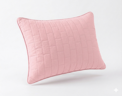 Siroki Bond Solid Double Pipin Quilted Sleeping Pillow (Pink)