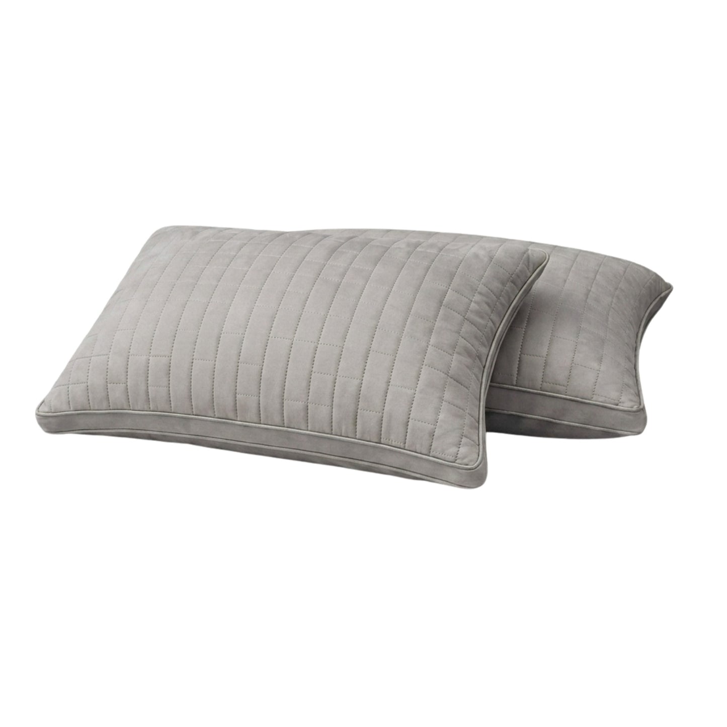 Siroki Bond Solid Double Pipin Quilted Sleeping Pillow (Grey)