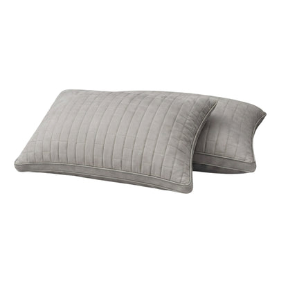 Siroki Bond Solid Double Pipin Quilted Sleeping Pillow (Grey)