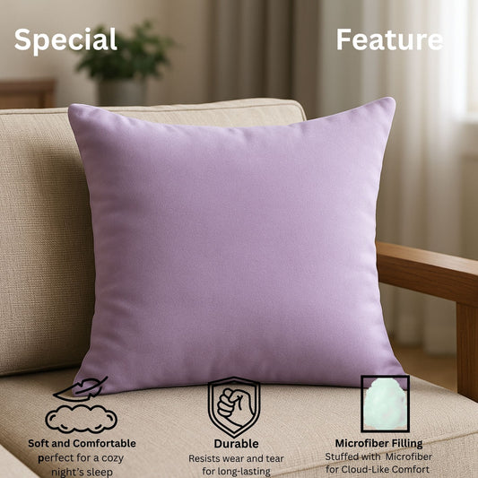 Siroki Bond Microfiber Filling Cushion For Home Office Living Room 16x16 Inch Soft Fluffy Cushion (Lavendra)