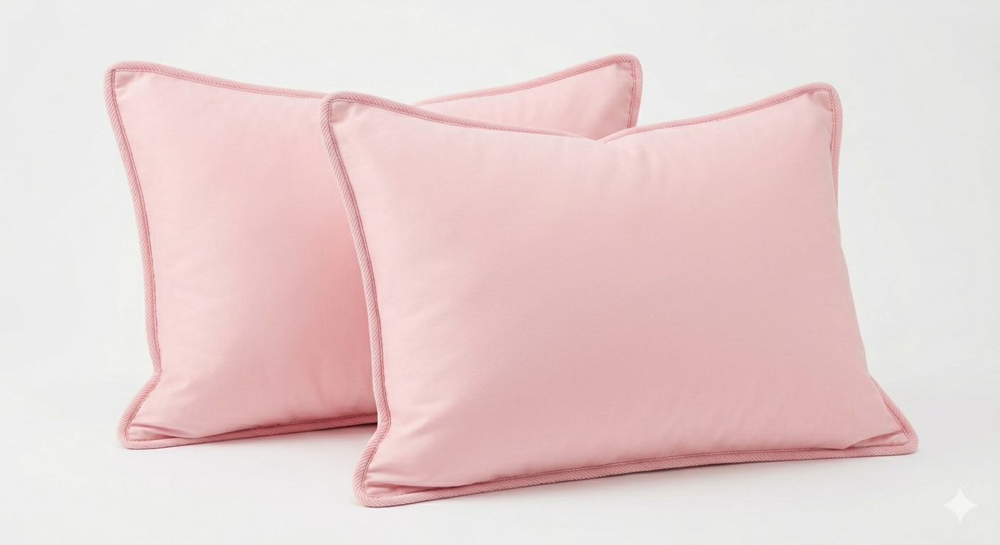 Siroki Bond Microfiber Filling Plain Sleeping Pillow (Pink) (17x27)