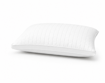 Siroki Bond Solid Double Pipin Quilted Sleeping Pillow (White)