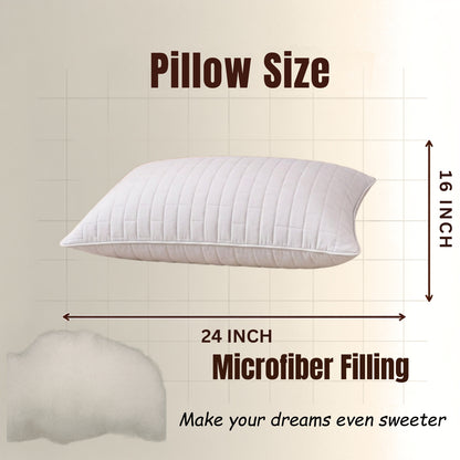 Siroki Bond Solid Single Pipin Quilted Sleeping Pillow (White)