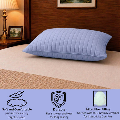 Siroki Bond Solid Single Pipin Quilted Sleeping Pillow (Lavendar)